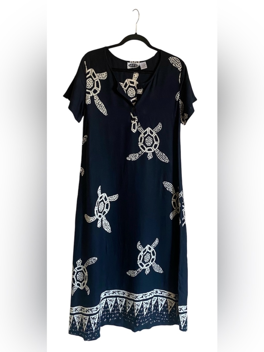 Women’s MTB Sea Turtles Long Maxi Black Dress S